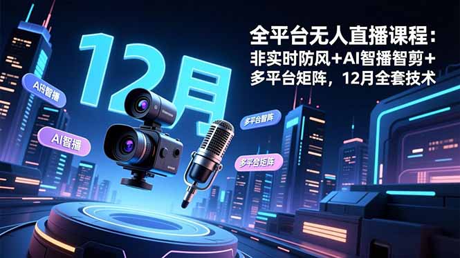 (16754期)全平台无人直播课程:非实时防风+AI智播智剪+多平台矩阵,12月全套技术插图 (16754期)全平台无人直播课程:非实时防风+AI智播智剪+多平台矩阵,12月全套技术插图