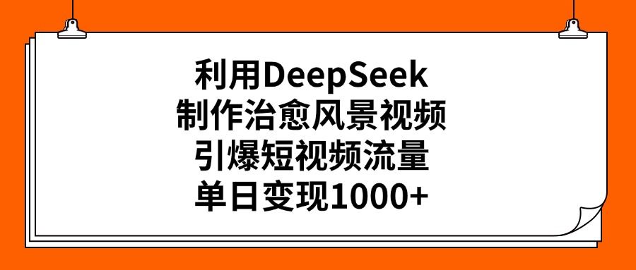 利用DeepSeek，制作治愈风景视频，引爆短视频流量，单日变现1000+插图