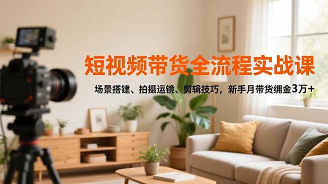 (16679期)短视频带货全流程实战课,场景搭建、拍摄运镜、剪辑技巧,新手月带货佣金3万+插图 (16679期)短视频带货全流程实战课,场景搭建、拍摄运镜、剪辑技巧,新手月带货佣金3万+插图