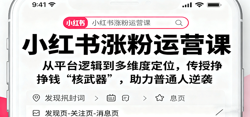 小红书涨粉运营课：从平台逻辑到多维度定位，传授挣钱 “核武器”，助力普通人逆袭插图