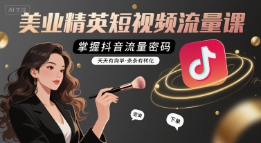 美业精英短视频流量课,掌握抖音流量密码,天天有询单,条条有转化插图 美业精英短视频流量课,掌握抖音流量密码,天天有询单,条条有转化插图