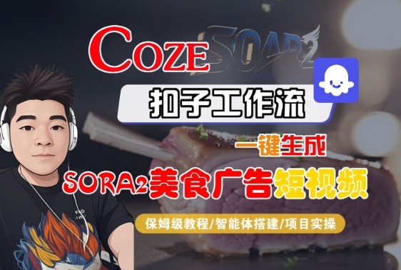 Coze扣子智能体工作流一键生成“SORA2美食广告“短视频,全流程保姆级教学插图 Coze扣子智能体工作流一键生成“SORA2美食广告“短视频,全流程保姆级教学插图